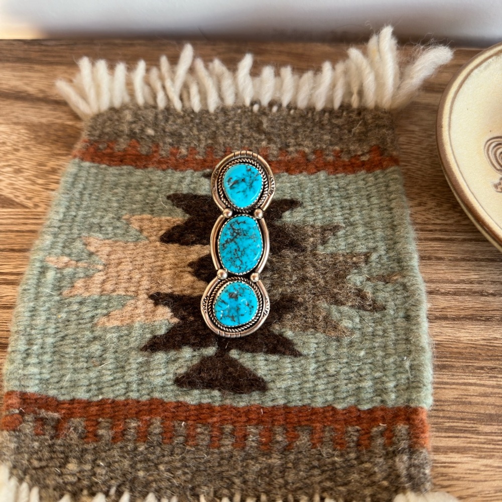 Large Statement Kingman Turquoise Ring - image 1